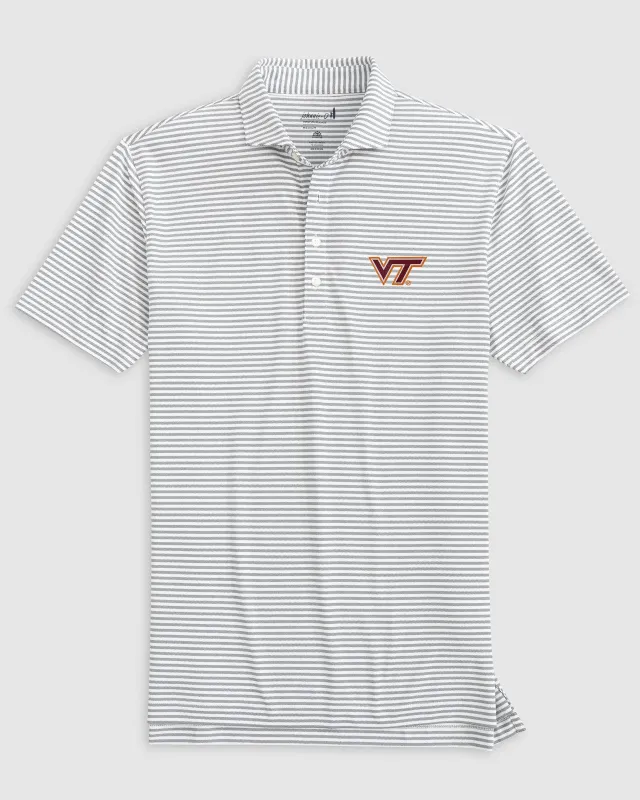 Virginia Tech Stetsons Striped Performance Mesh Polo sold by Johnnie-O