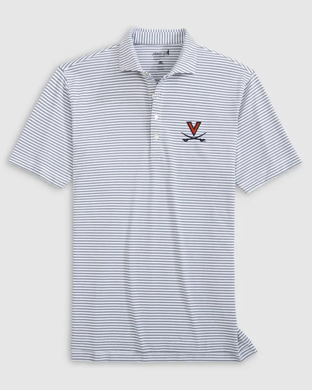 Virginia Stetsons Striped Performance Mesh Polo sold by Johnnie-O