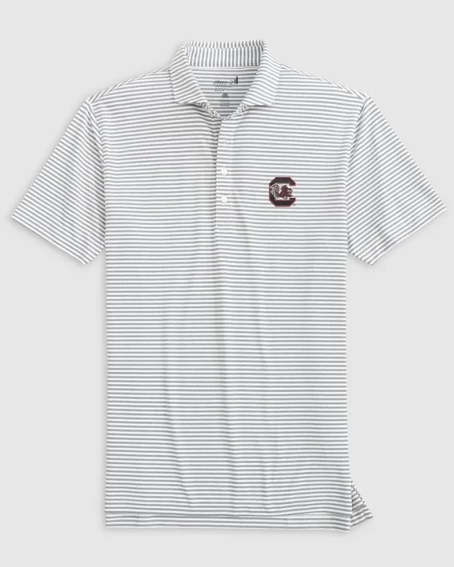 South Carolina Stetsons Striped Performance Mesh Polo sold by Johnnie-O