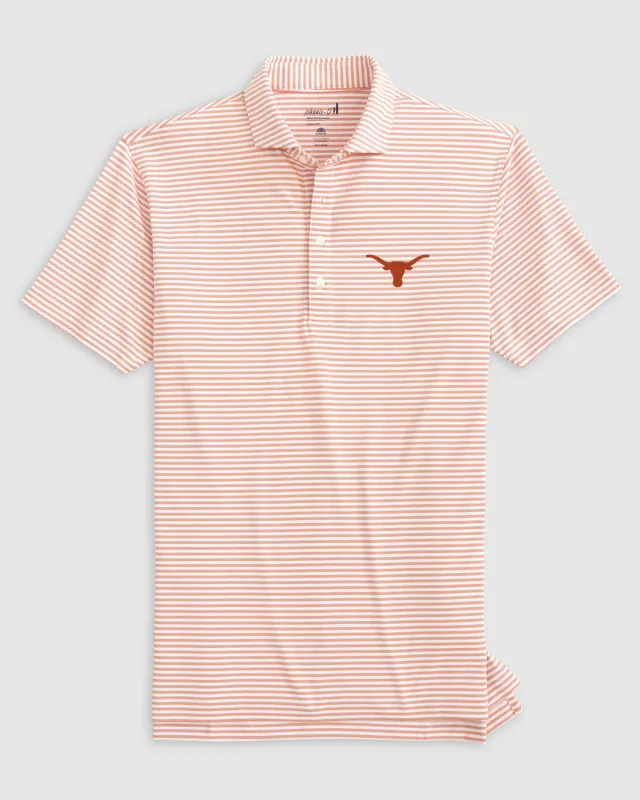 Texas Stetsons Striped Performance Mesh Polo sold by Johnnie-O