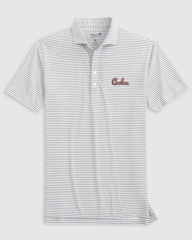 South Carolina Stetsons Striped Performance Mesh Polo sold by Johnnie-O