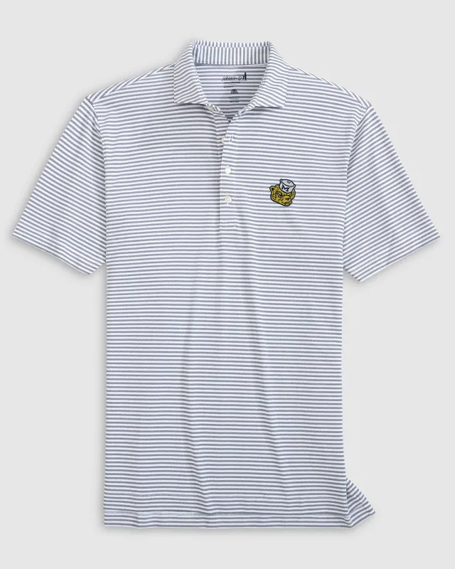 Michigan Stetsons Striped Performance Mesh Polo - Vault Logo sold by Johnnie-O