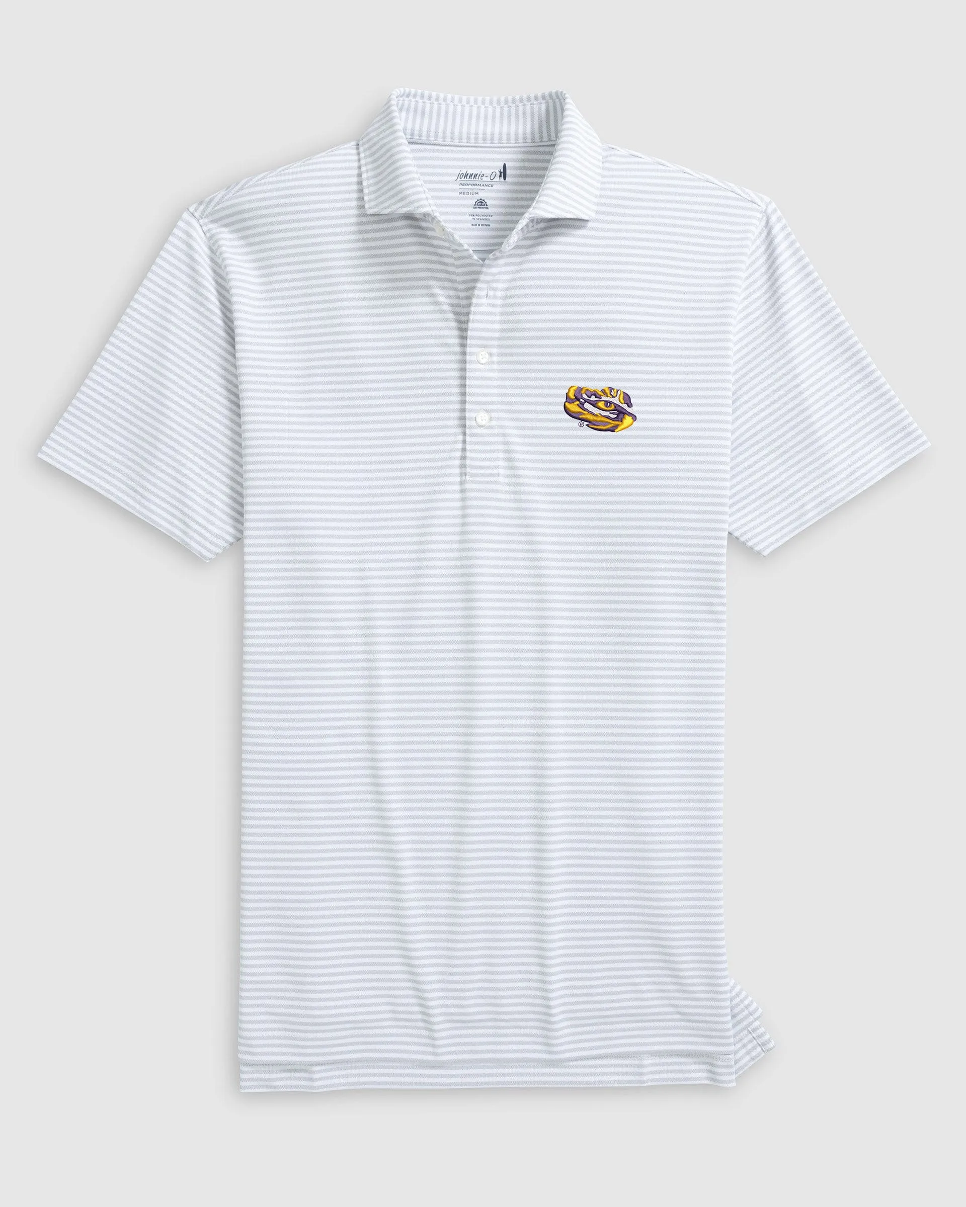 Louisiana State Stetsons Striped Performance Mesh Polo - Tiger Eye Logo sold by Johnnie-O product image thumbnail 3