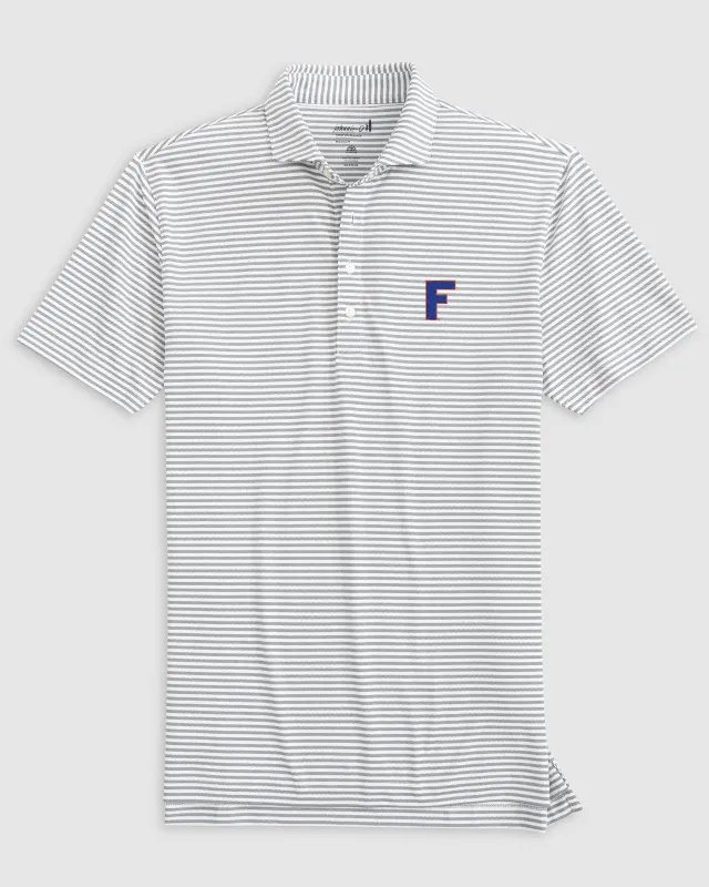 Florida Stetsons Striped Performance Mesh Polo - Vault Logo sold by Johnnie-O