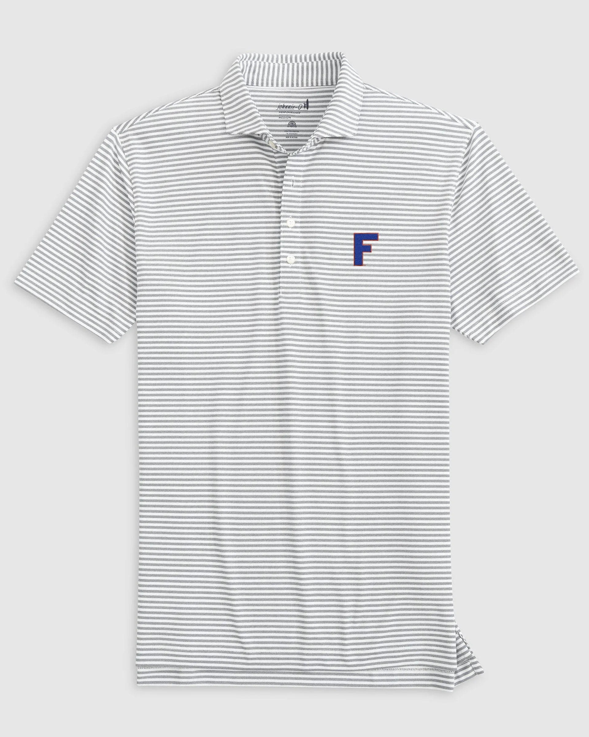 Florida Stetsons Striped Performance Mesh Polo - Vault Logo sold by Johnnie-O