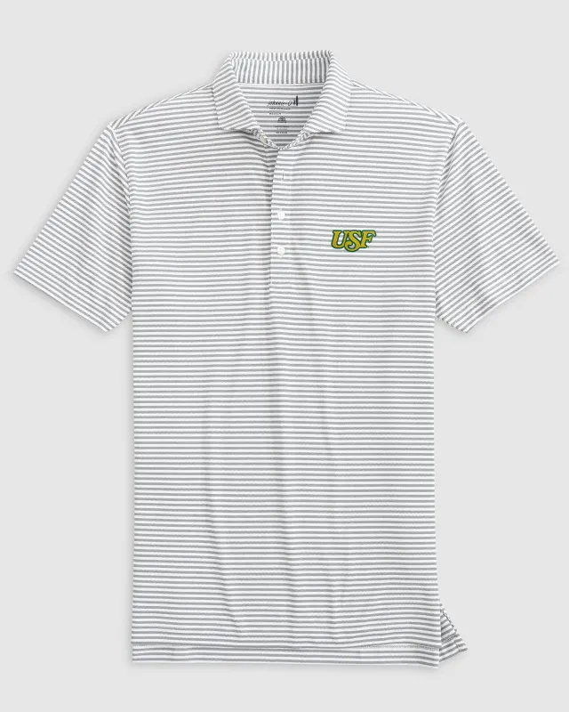 South Florida Stetsons Striped Performance Mesh Polo - Vault Logo sold by Johnnie-O