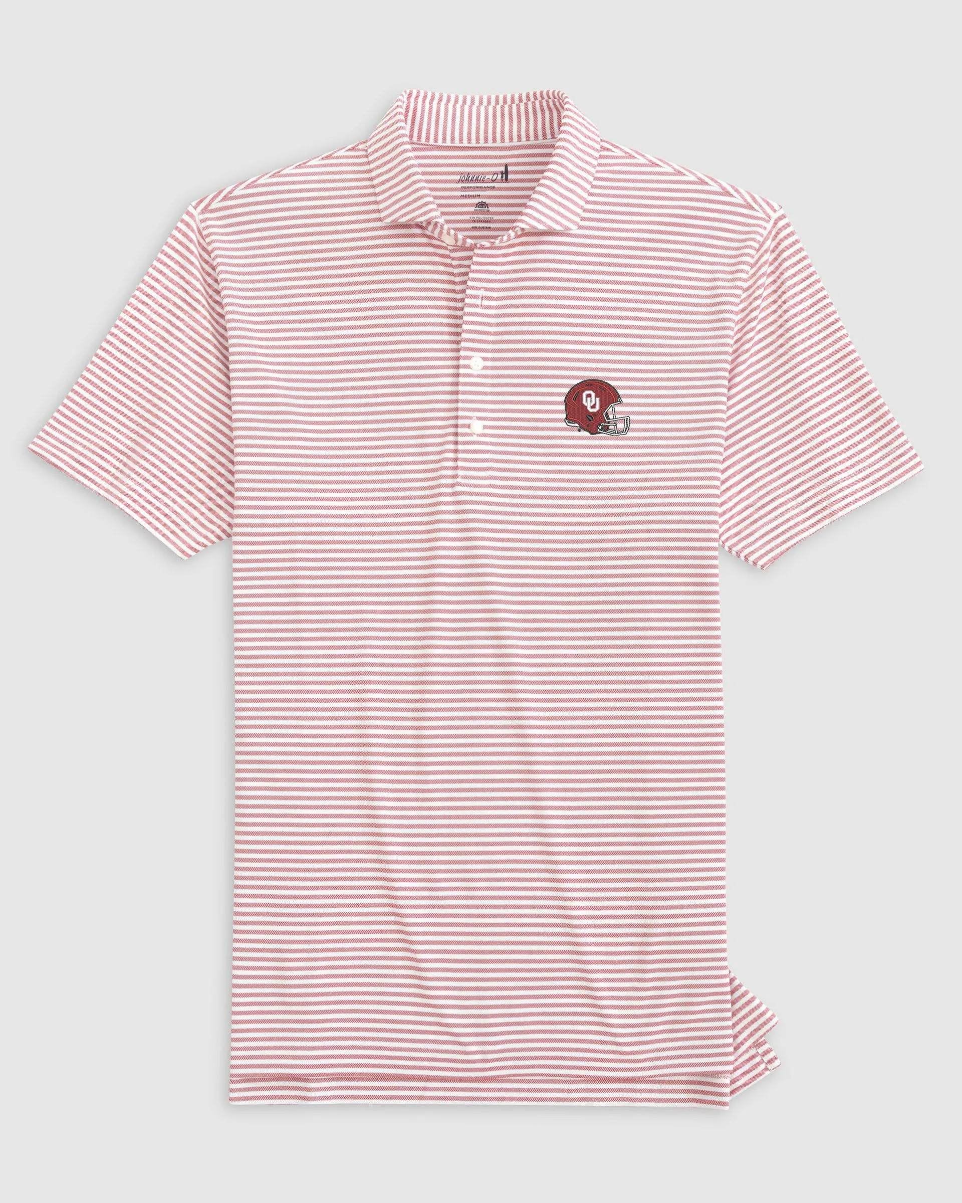 Oklahoma Stetsons Striped Performance Mesh Polo - Helmet Logo sold by Johnnie-O product image thumbnail 2