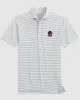 Georgia Stetsons Striped Performance Mesh Polo - Bulldog Head Logo sold by Johnnie-O