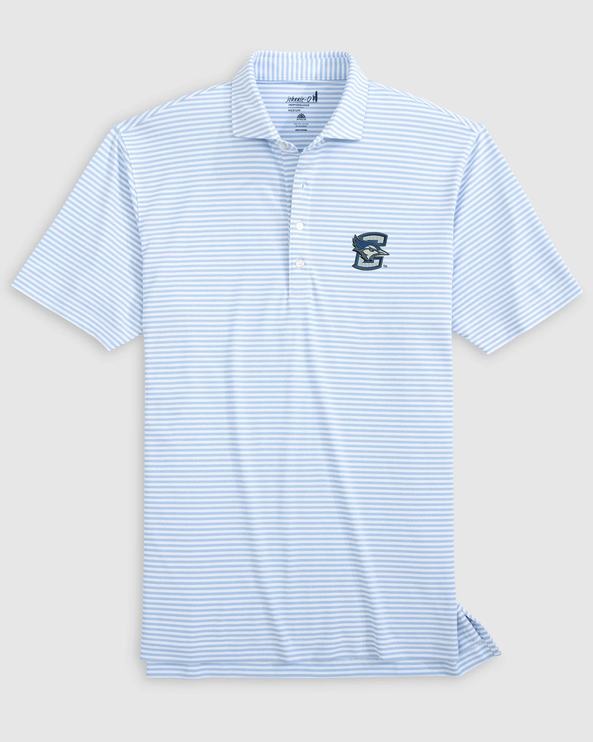 Creighton Stetsons Striped Performance Mesh Polo sold by Johnnie-O