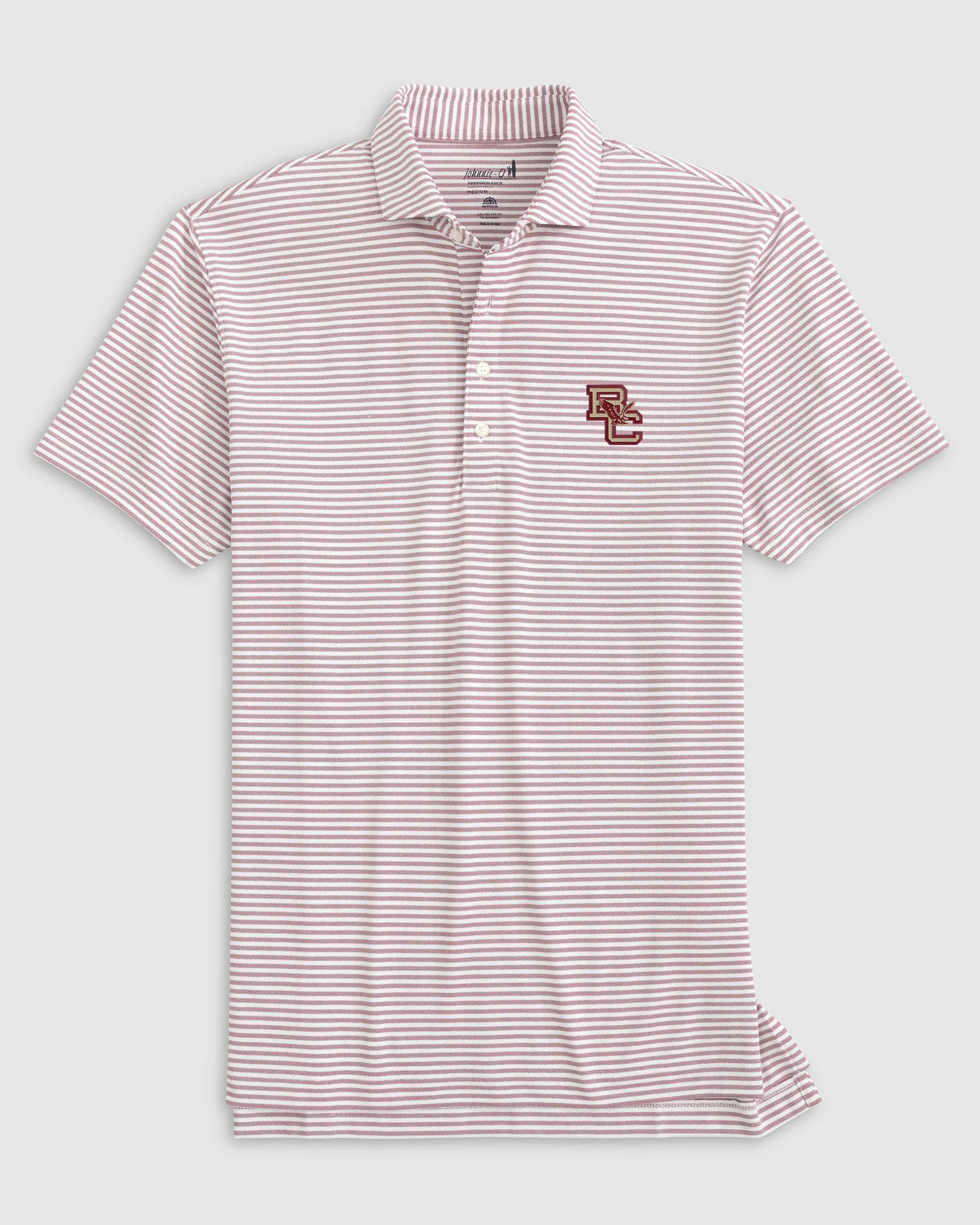 Boston College Stetsons Striped Performance Mesh Polo - Heritage Logo sold by Johnnie-O product image thumbnail 2