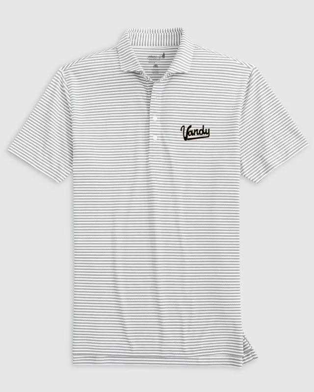 Vanderbilt Stetsons Striped Performance Mesh Polo - Vault Logo made by Johnnie-O