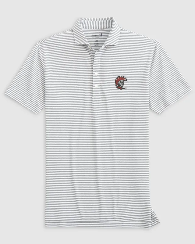 Tampa Stetsons Striped Performance Mesh Polo made by Johnnie-O