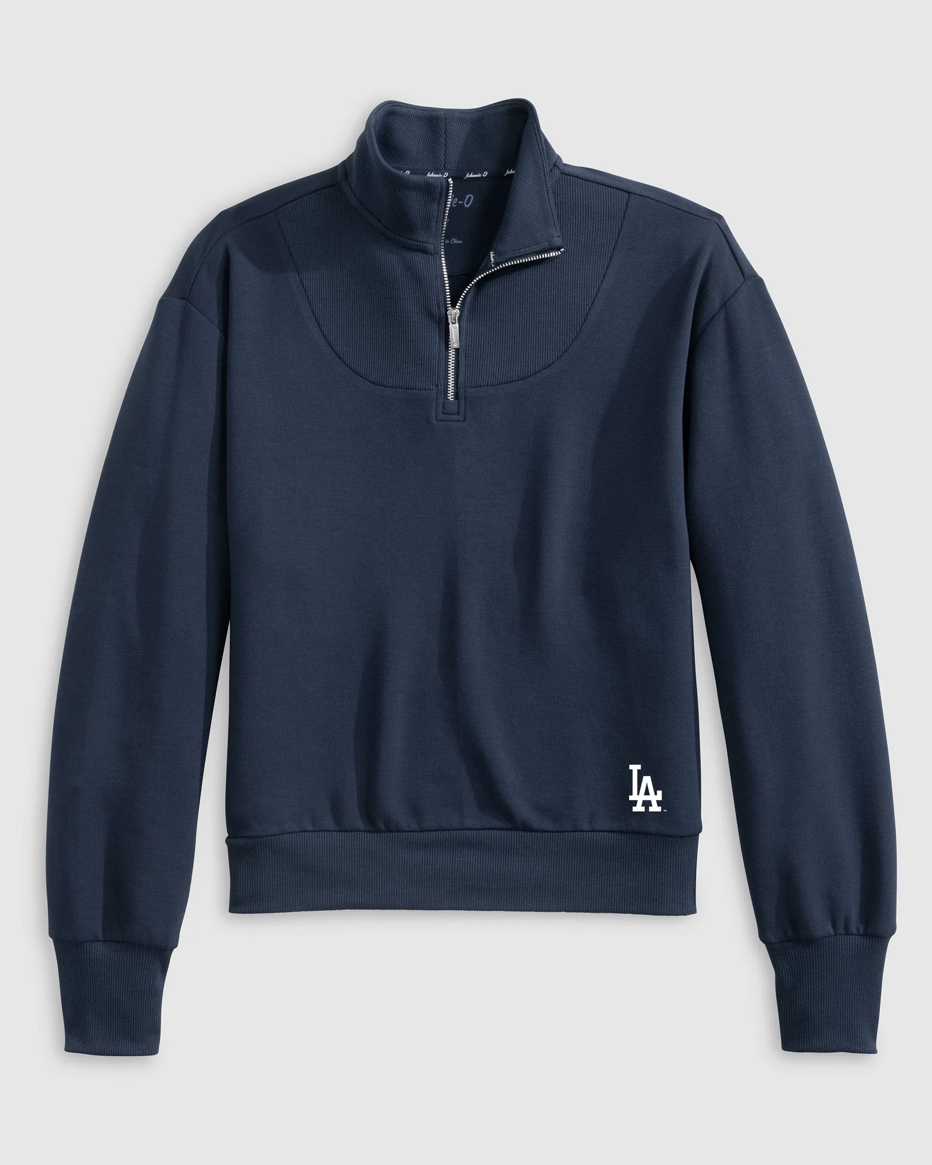 Women's Los Angeles Dodgers Naomi Rib Knit 1/4 Zip sold by Johnnie-O