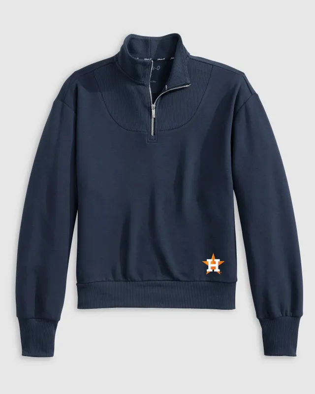 Women's Houston Astros Naomi Rib Knit 1/4 Zip sold by Johnnie-O