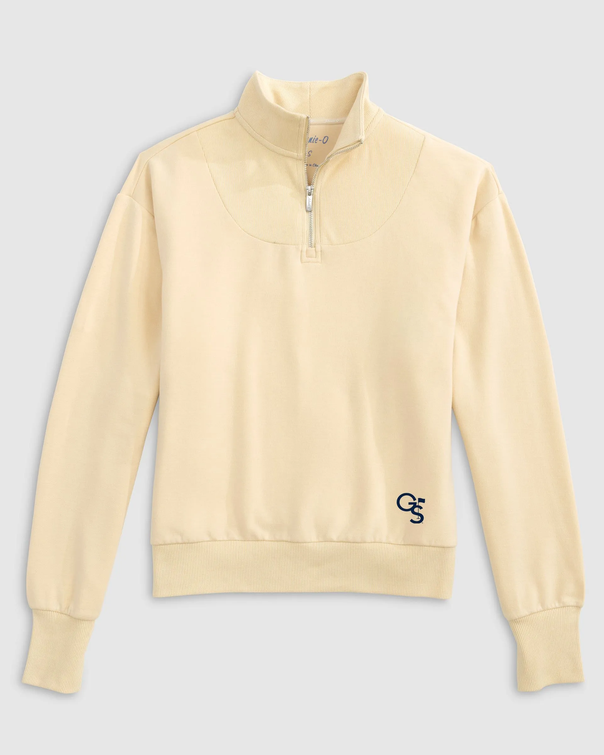 Women's Georgia Southern Naomi Rib Knit 1/4 Zip - Flag Logo sold by Johnnie-O