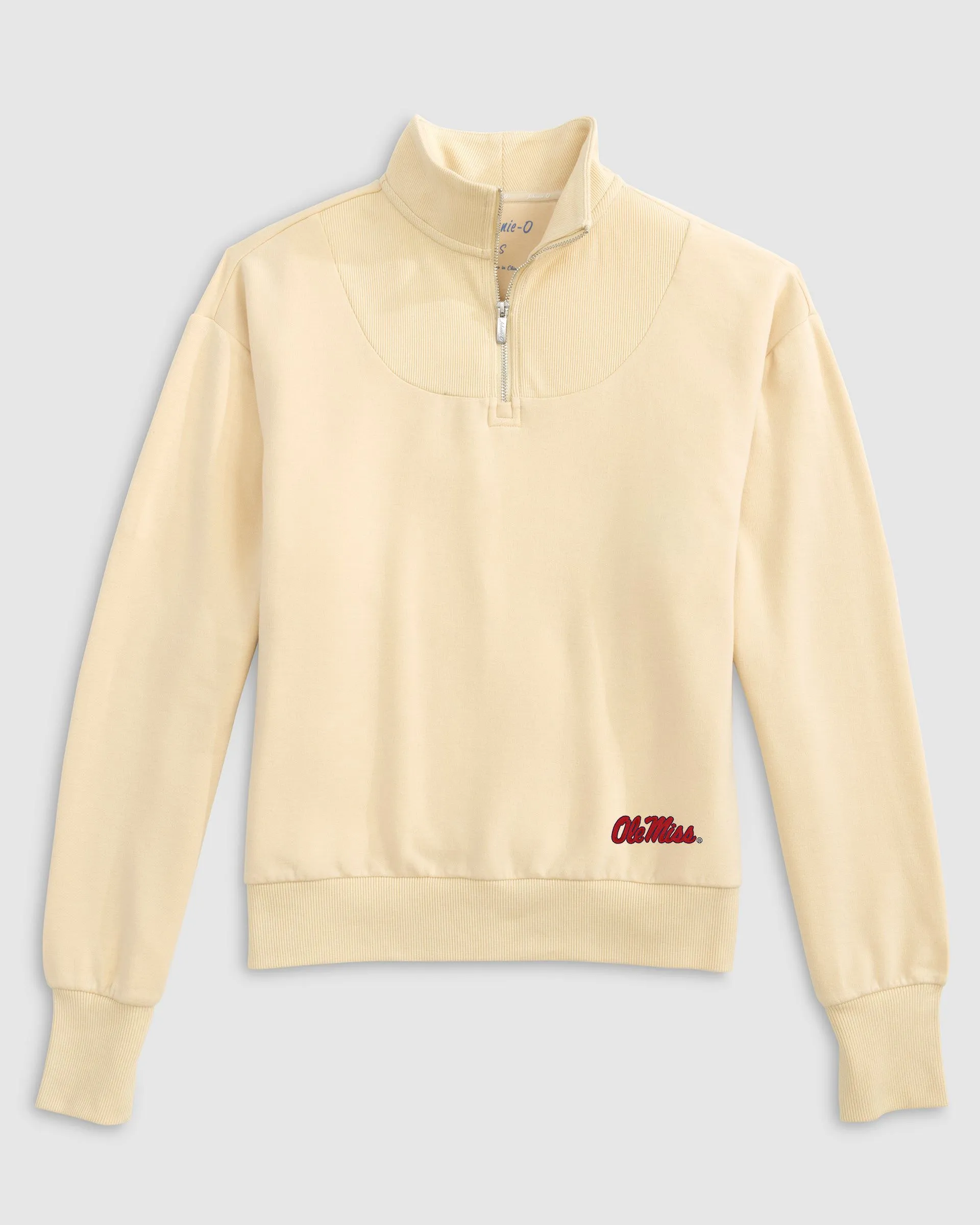 Women's Ole Miss Naomi Rib Knit 1/4 Zip sold by Johnnie-O