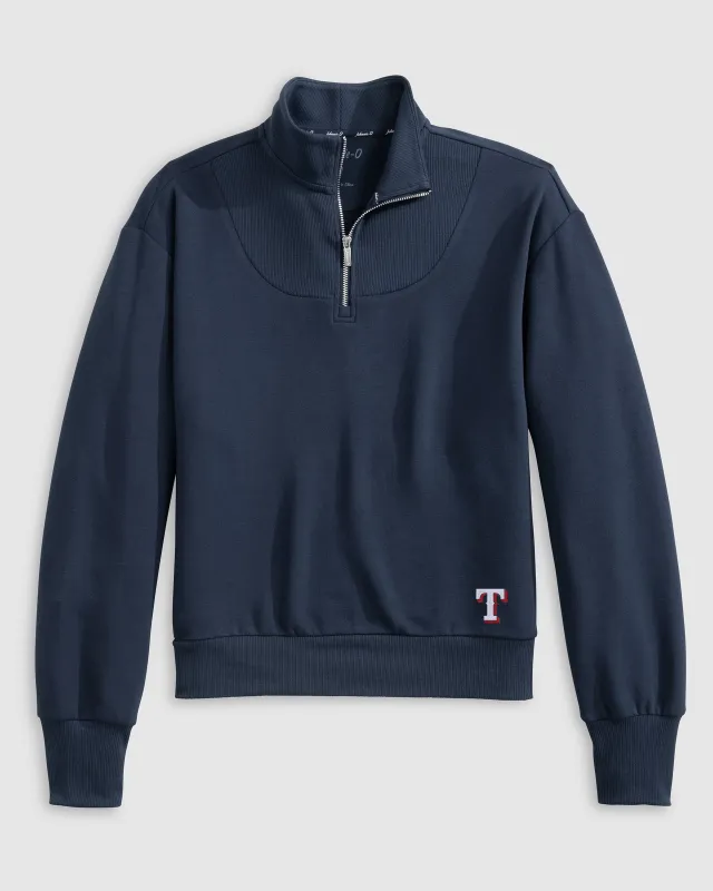 Women's Texas Rangers Naomi Rib Knit 1/4 Zip made by Johnnie-O