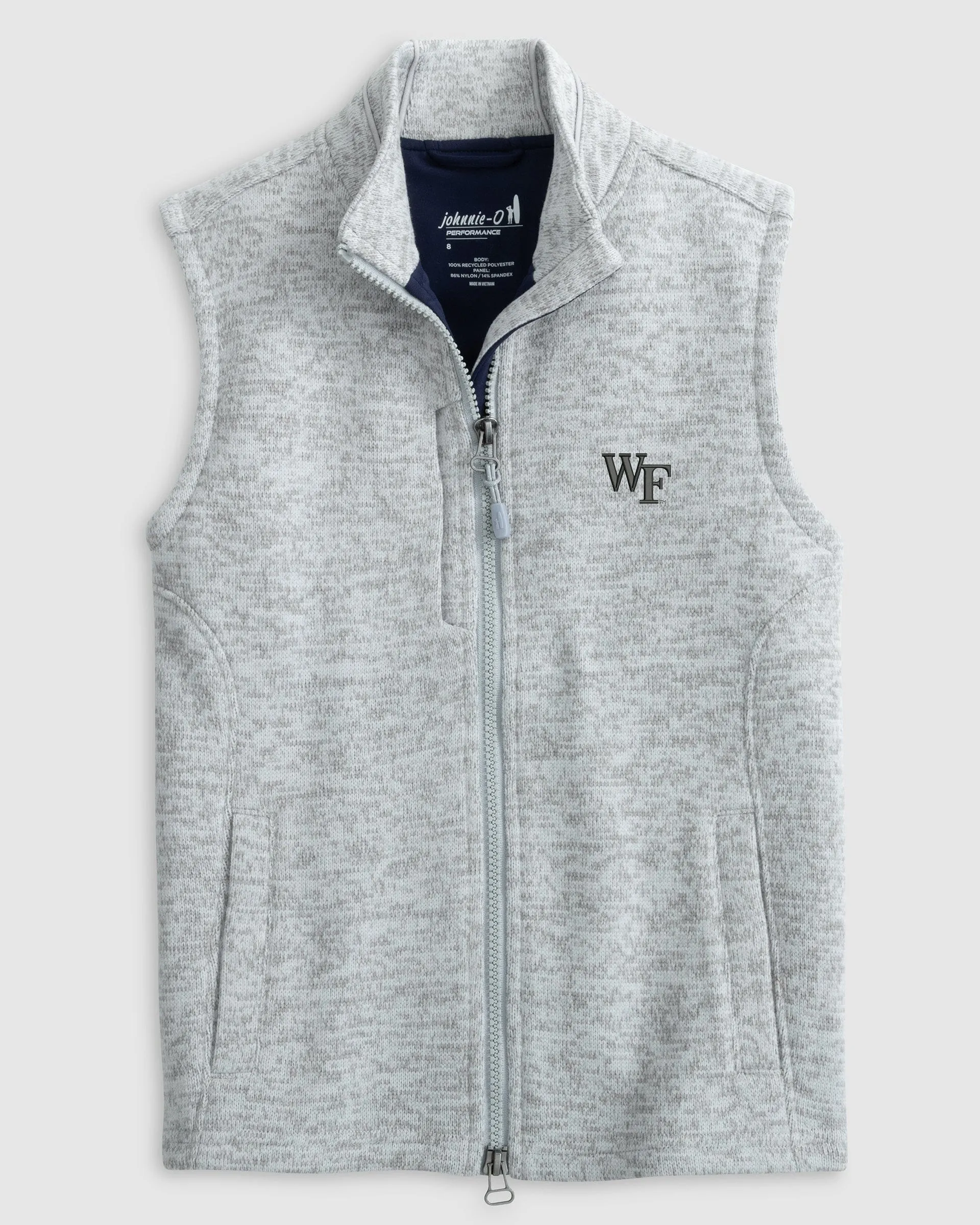 Wake Forest Denalis Performance Fleece Vest Jr. sold by Johnnie-O