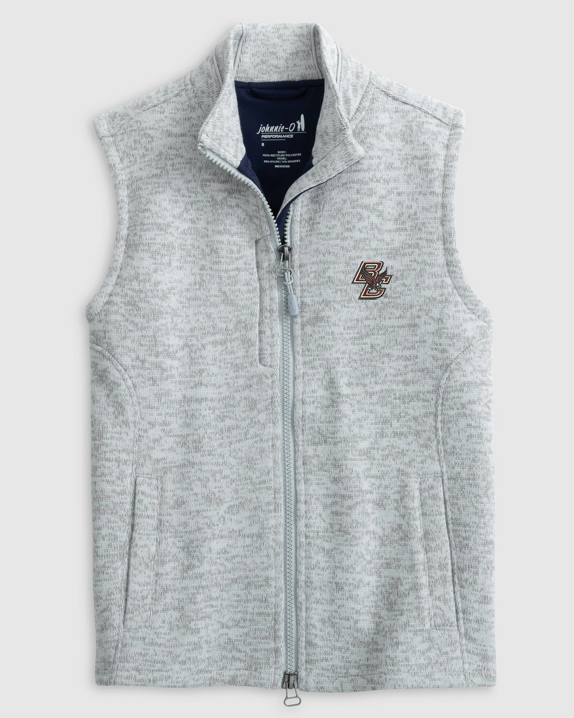 Boston College Denalis Performance Fleece Vest Jr. sold by Johnnie-O