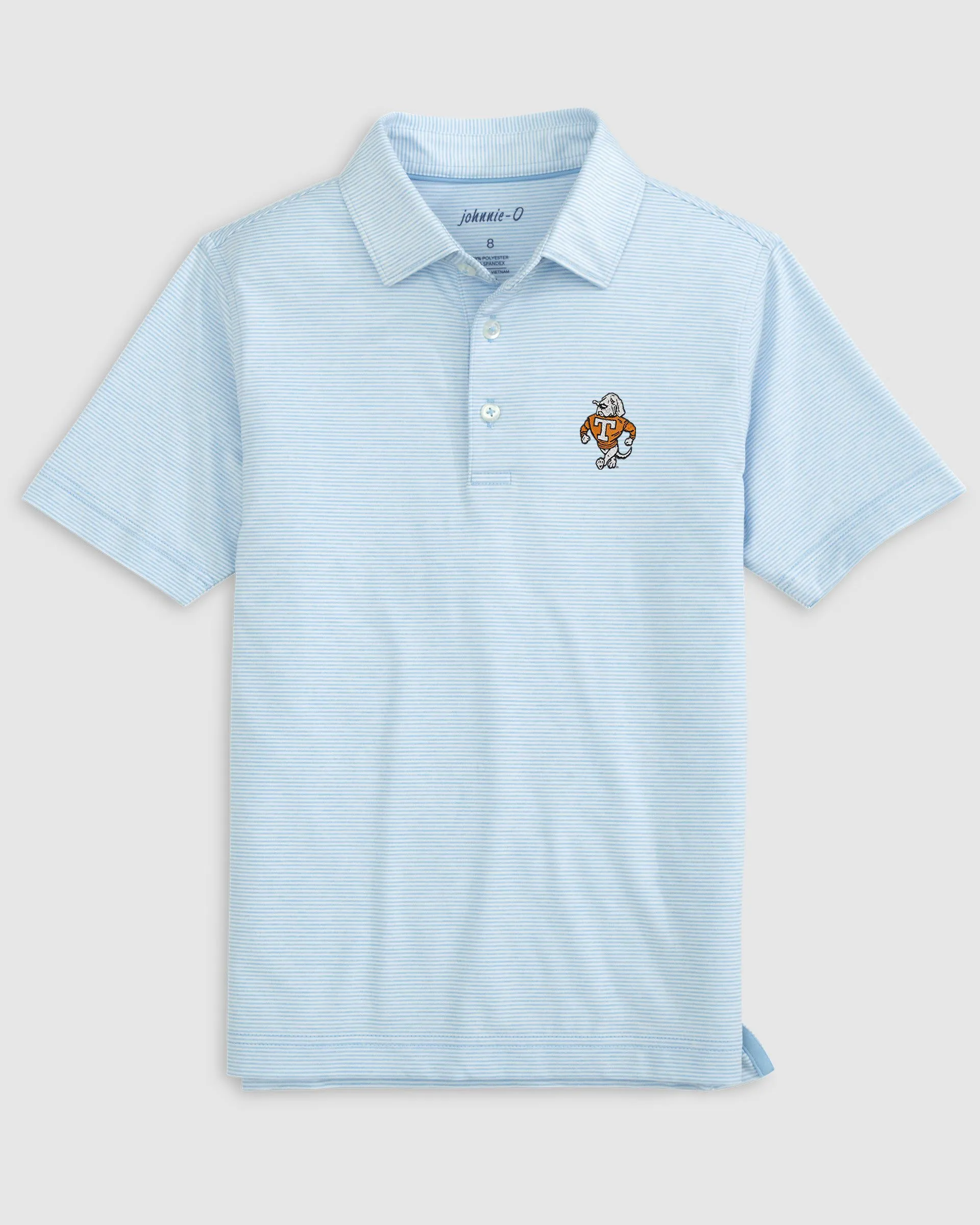 Tennessee Lyndonn Striped Performance Jersey Polo Jr. - Vault Logo sold by Johnnie-O
