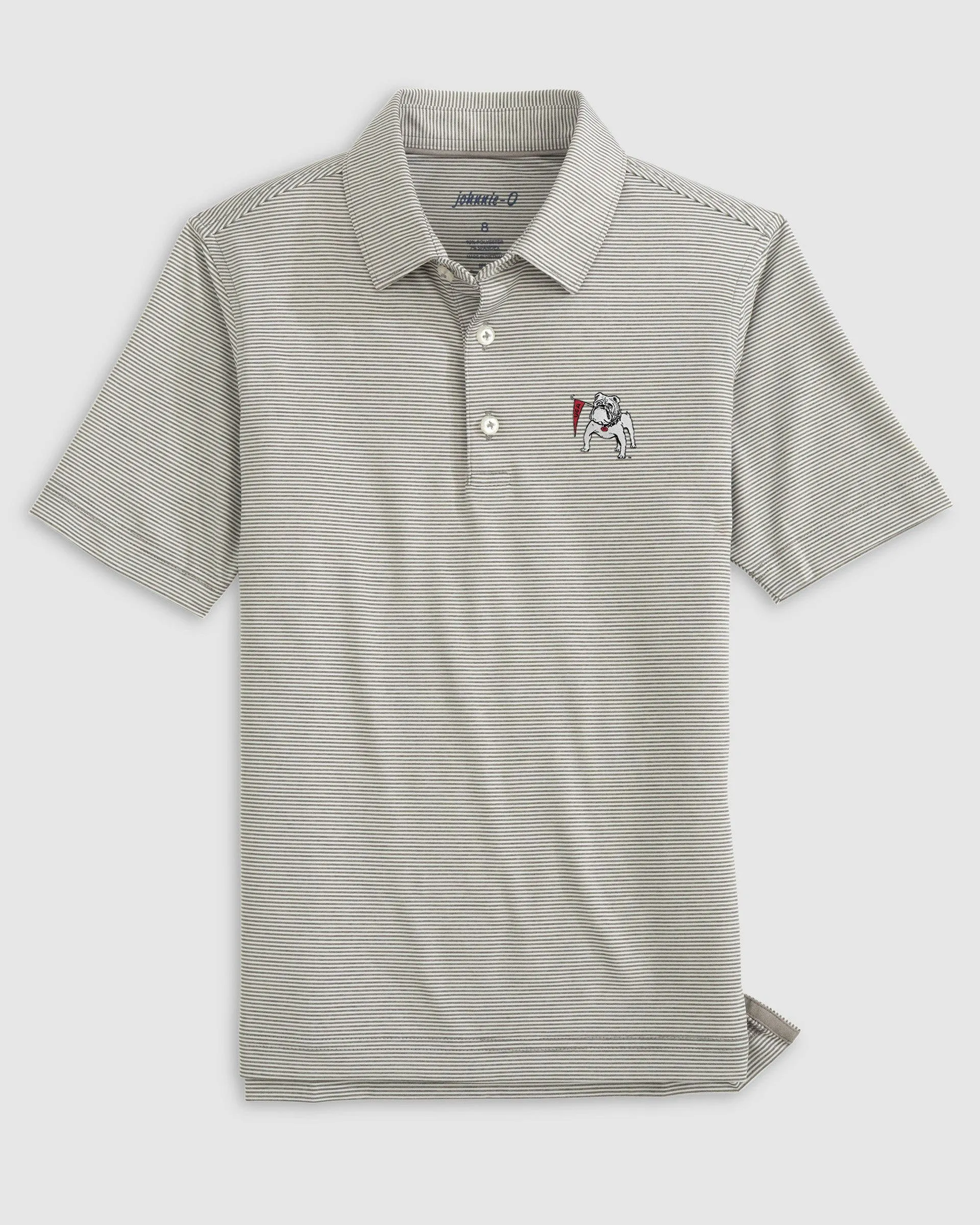 Georgia Lyndonn Jr. Striped Performance Jersey Polo - Vault Logo sold by Johnnie-O