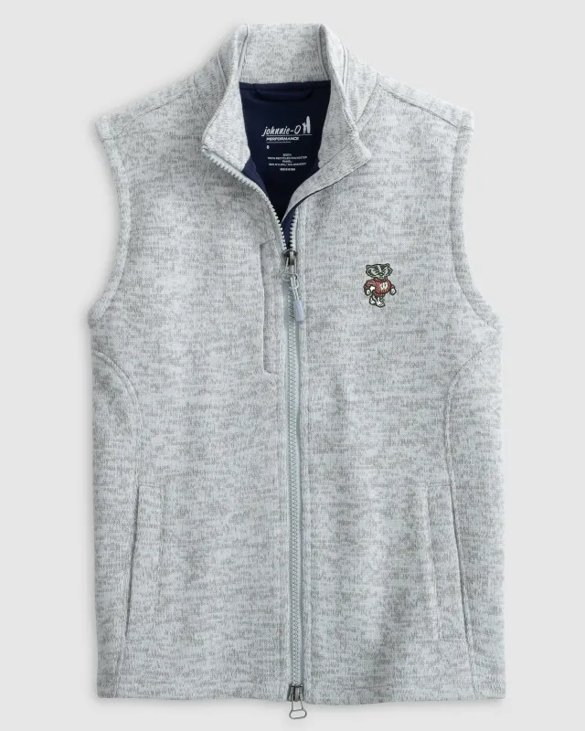 Wisconsin Denalis Performance Fleece Vest Jr. - Bucky Logo sold by Johnnie-O