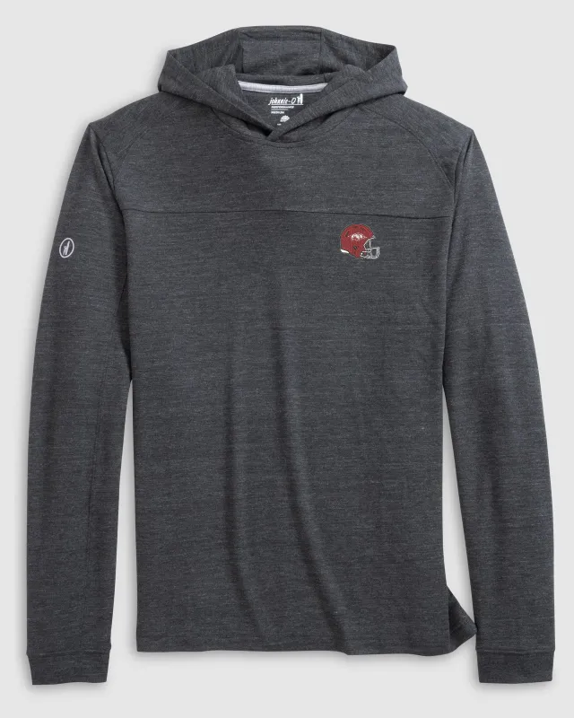 Arkansas Remmy Lightweight Performance Hoodie- Helmet Logo sold by Johnnie-O