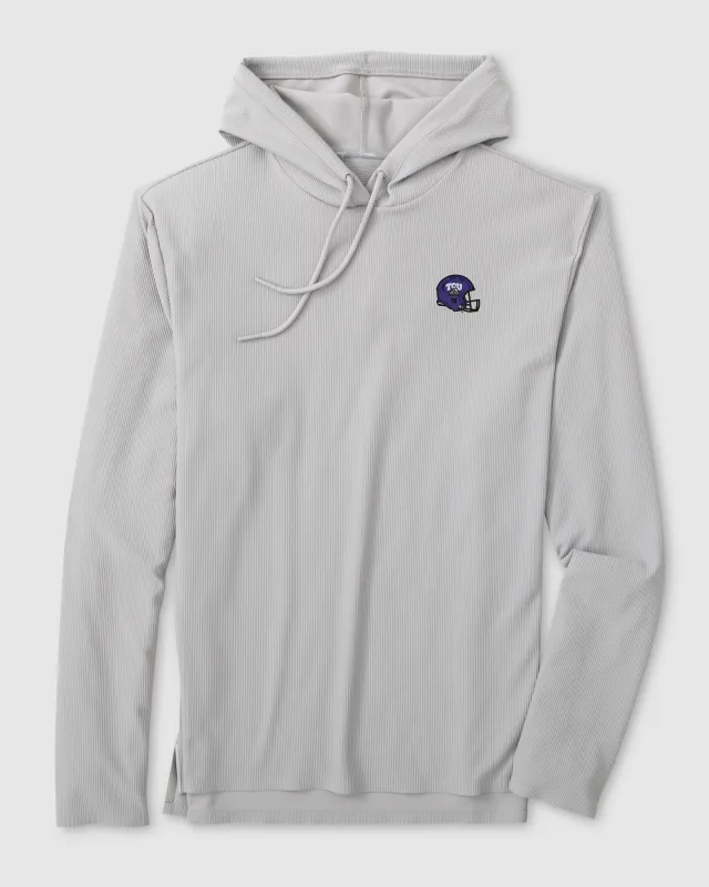 Texas Christian Hoppin Performance Hoodie - Helmet Logo sold by Johnnie-O