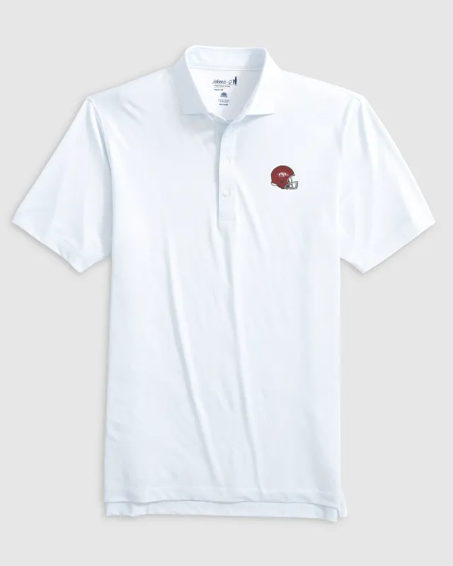 Arkansas Slade Performance Jersey Polo - Helmet Logo sold by Johnnie-O