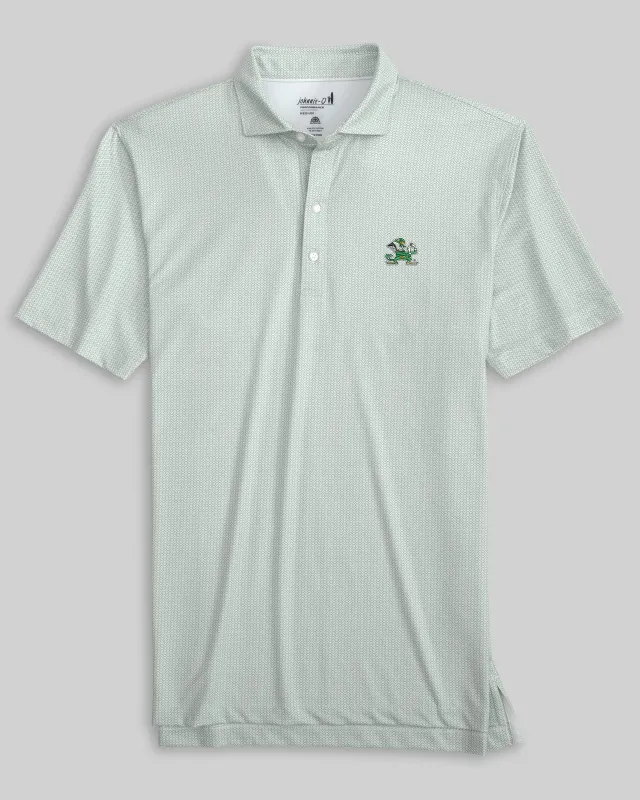 Notre Dame Slade Performance Jersey Polo - Leprechaun Logo sold by Johnnie-O