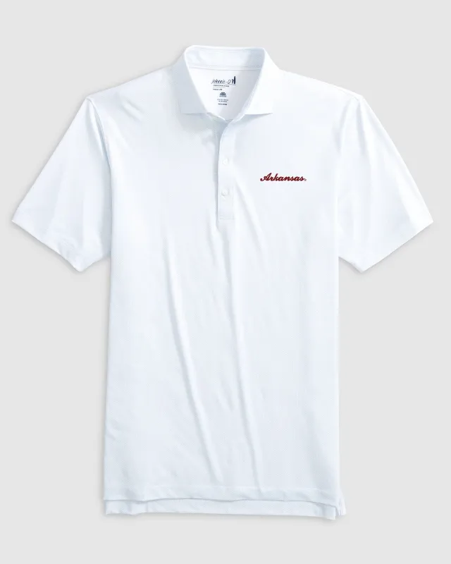 Arkansas Slade Performance Jersey Polo - Script Logo sold by Johnnie-O