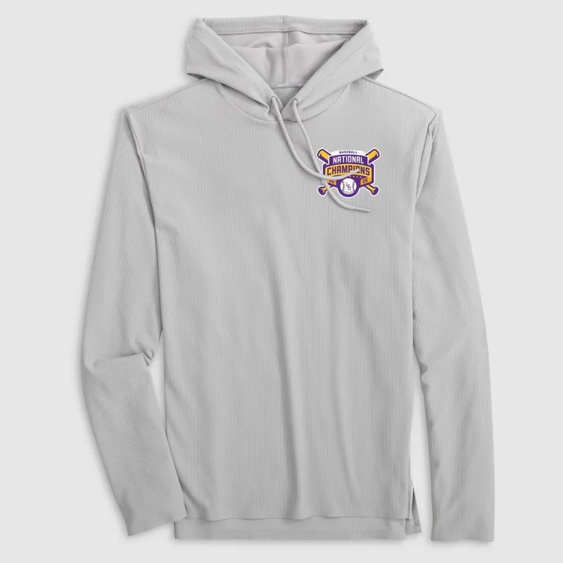 Louisiana State Hoppin Performance Drawstring Hoodie - College World Series Championship Logo sold by Johnnie-O