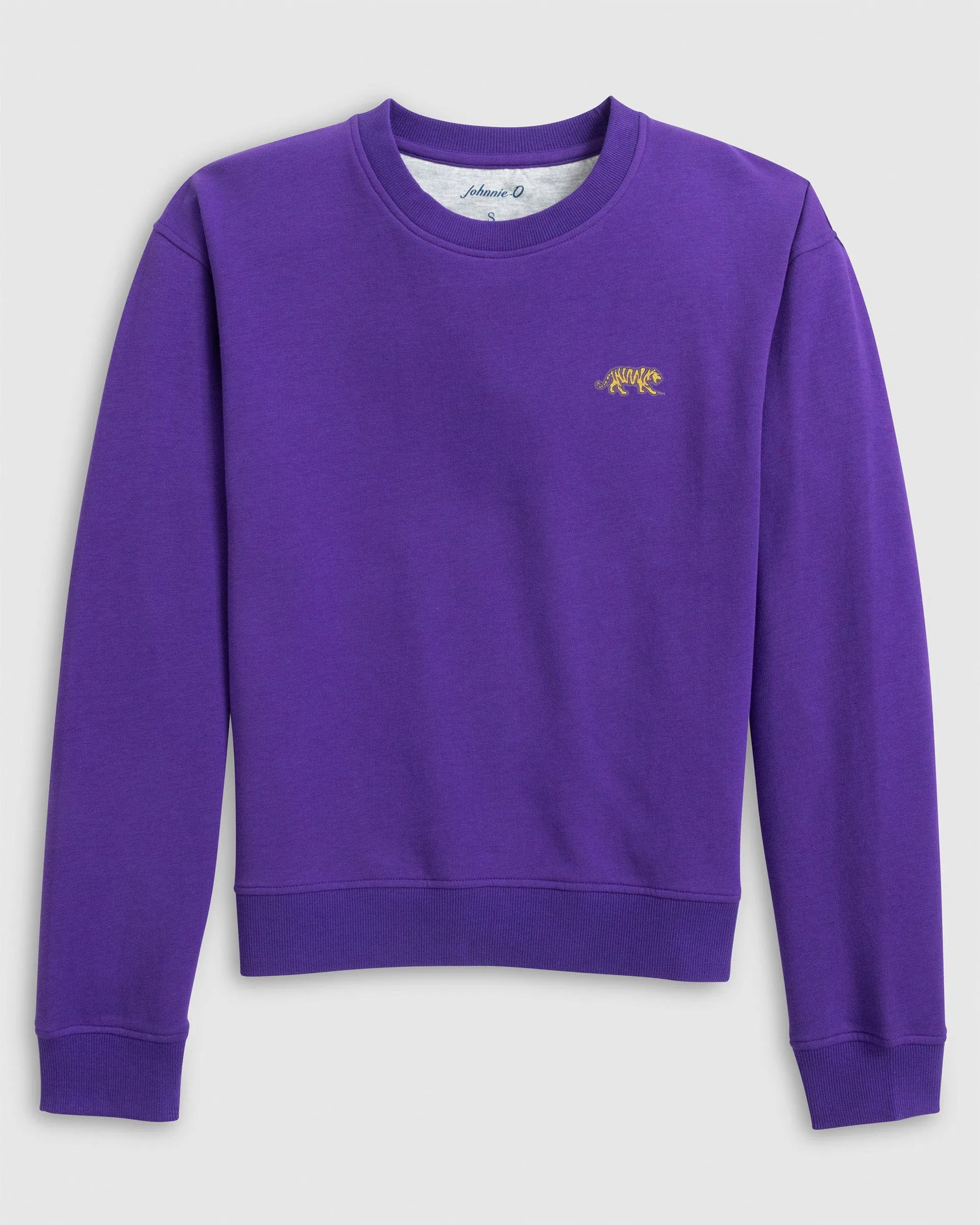 Women's Louisiana State Penny Crewneck Sweatshirt - Mike The Tiger Logo sold by Johnnie-O