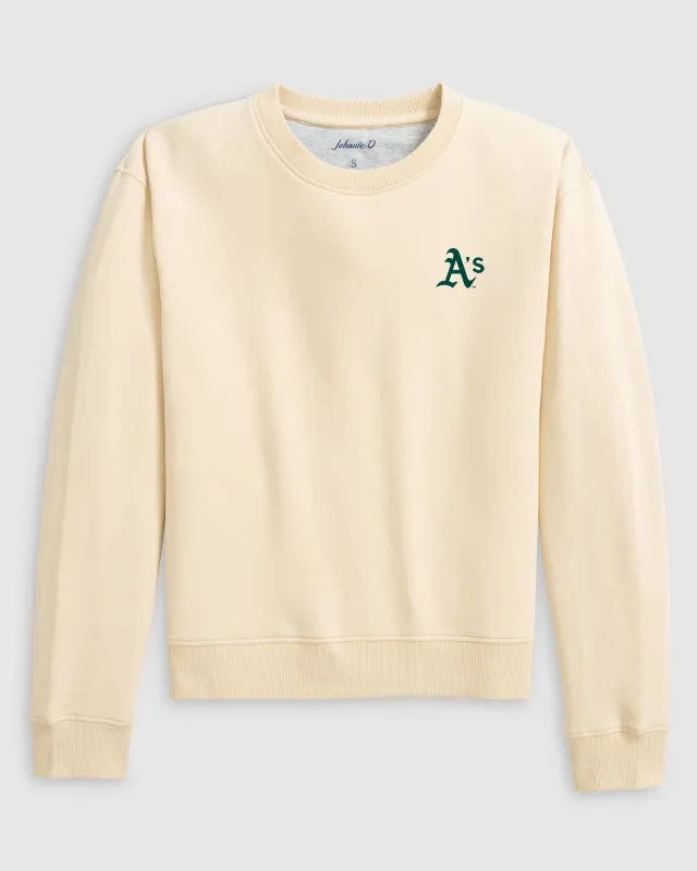 Women's Oakland Athletics Penny Crewneck Sweatshirt sold by Johnnie-O