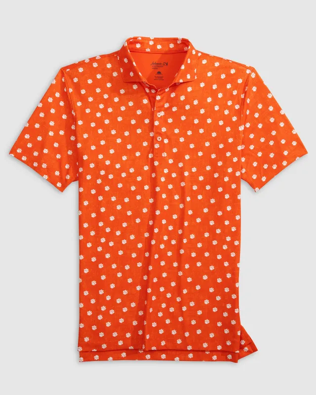 Clemson Exeter Printed Jersey Performance Polo sold by Johnnie-O