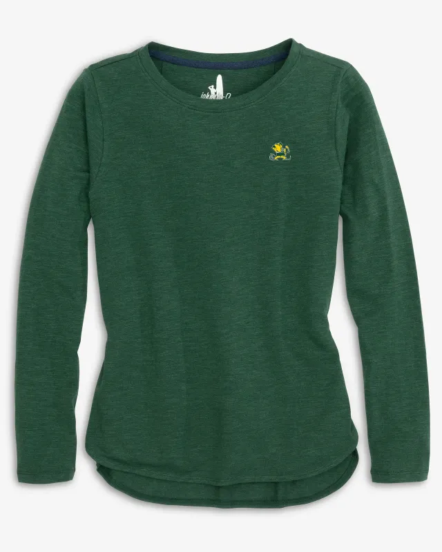 Women's Notre Dame Addison Long Sleeve T-Shirt - Vintage Logo sold by Johnnie-O