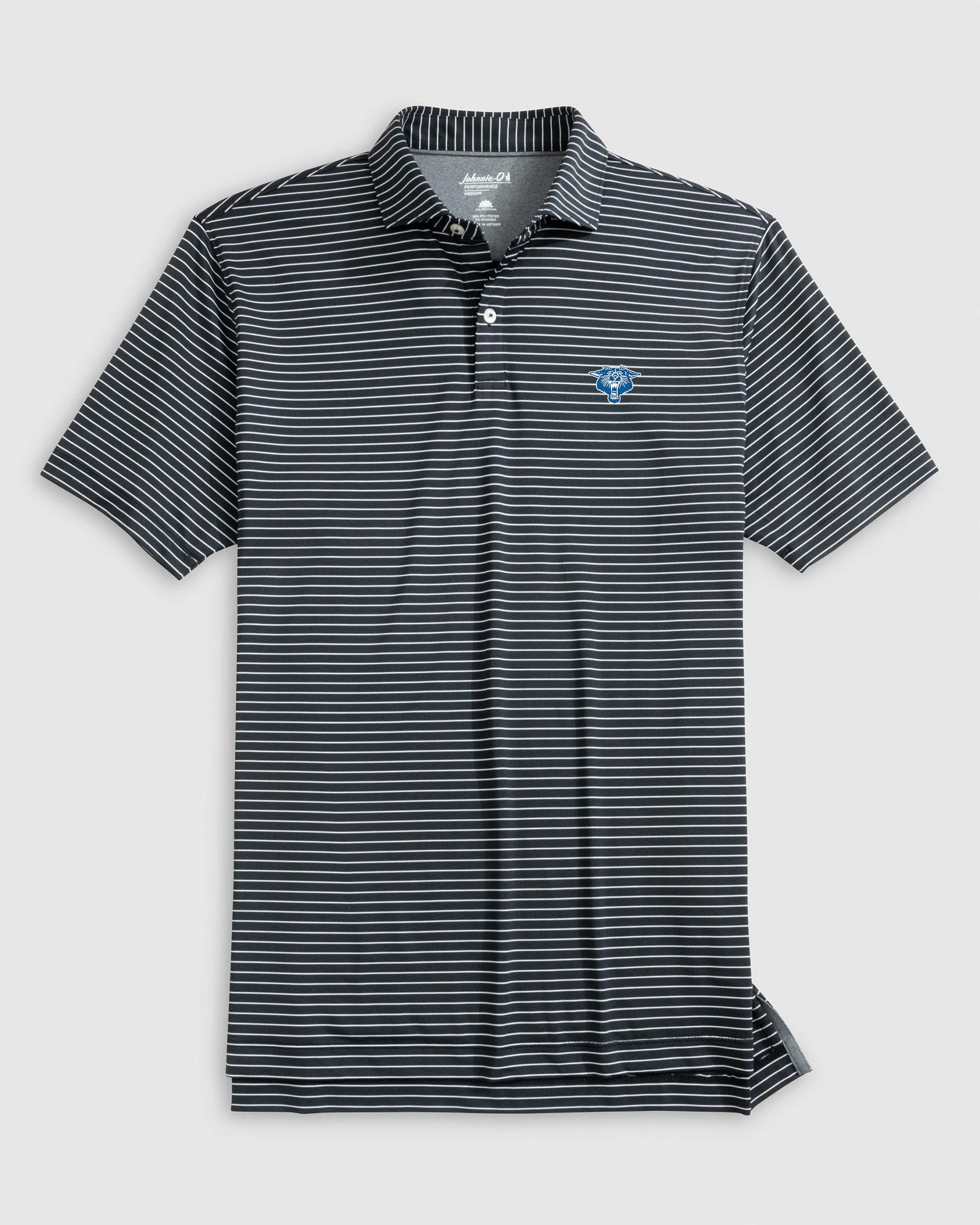 Kentucky Beau Striped Performance Jersey Polo - Vintage Logo sold by Johnnie-O
