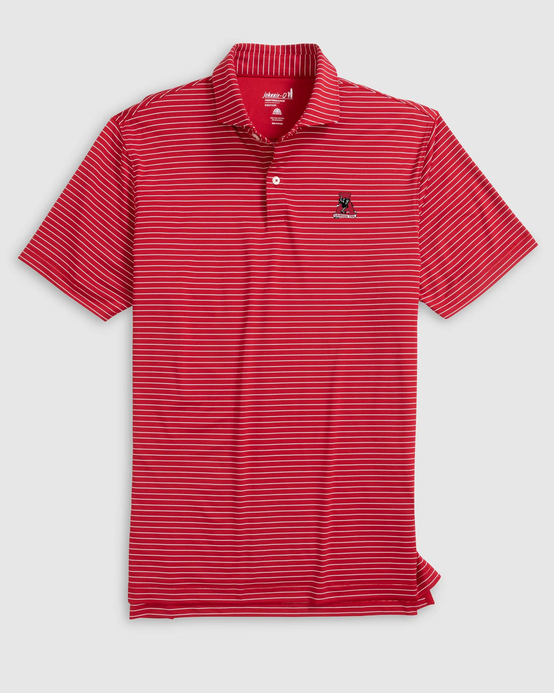 University of Alabama Beau Striped Performance Jersey Polo - Vault Logo sold by Johnnie-O product image thumbnail 2