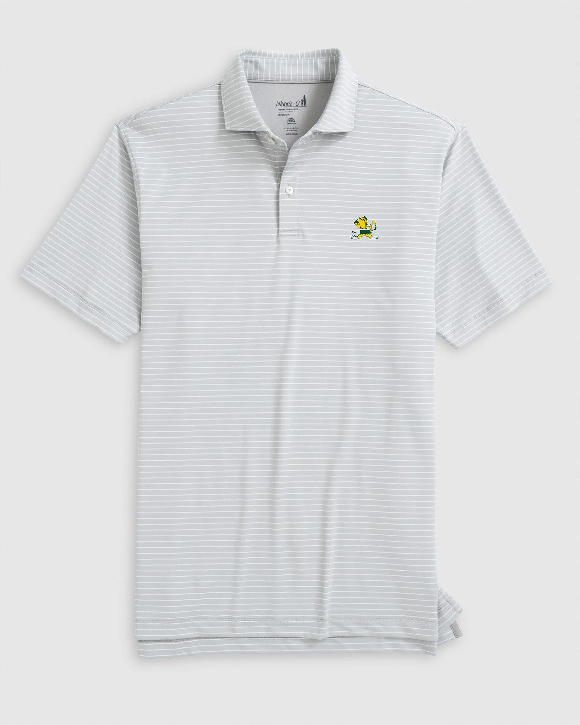 Notre Dame Beau Striped Performance Jersey Polo - Vintage Logo sold by Johnnie-O product image thumbnail 3