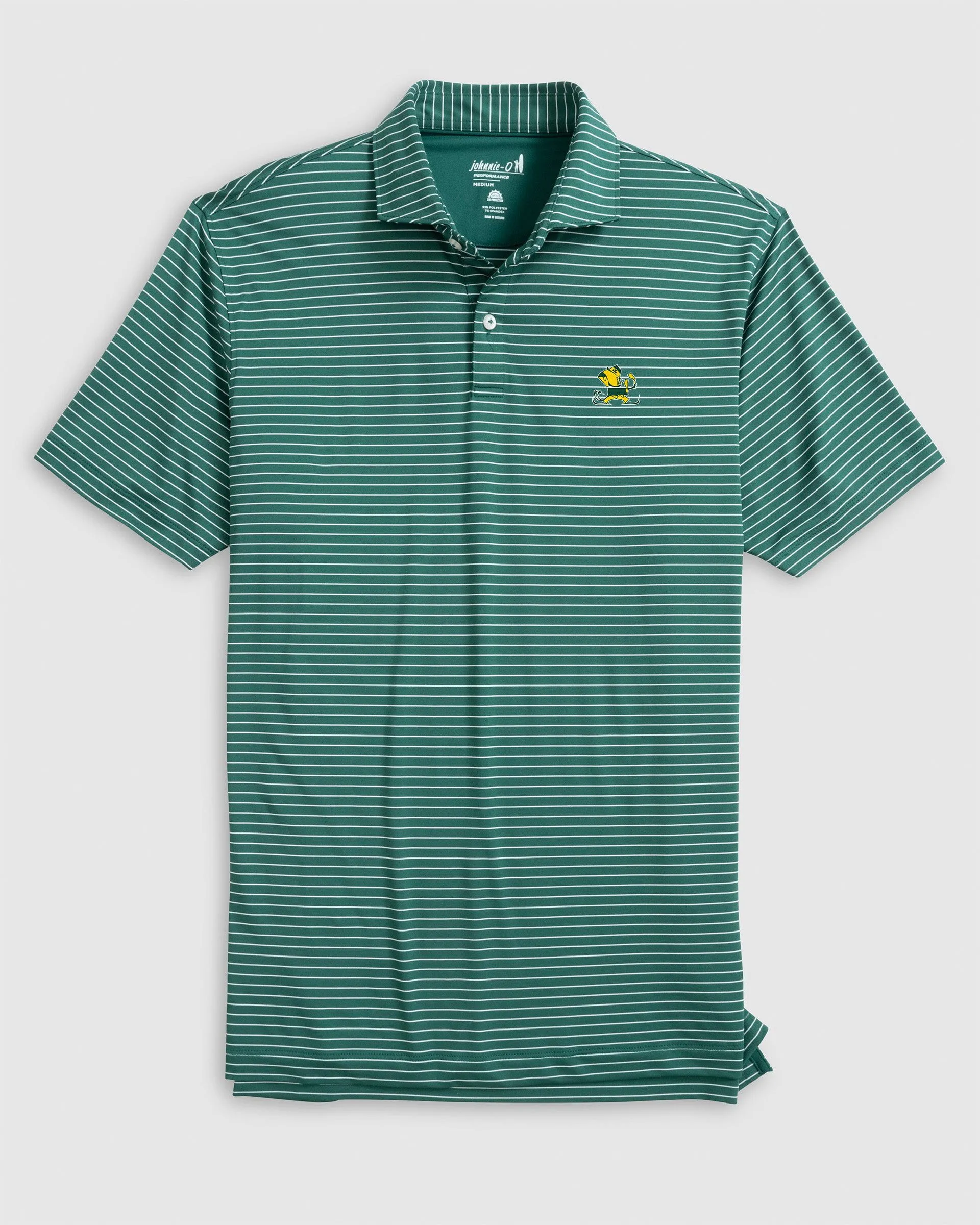Notre Dame Beau Striped Performance Jersey Polo - Vintage Logo sold by Johnnie-O product image thumbnail 2