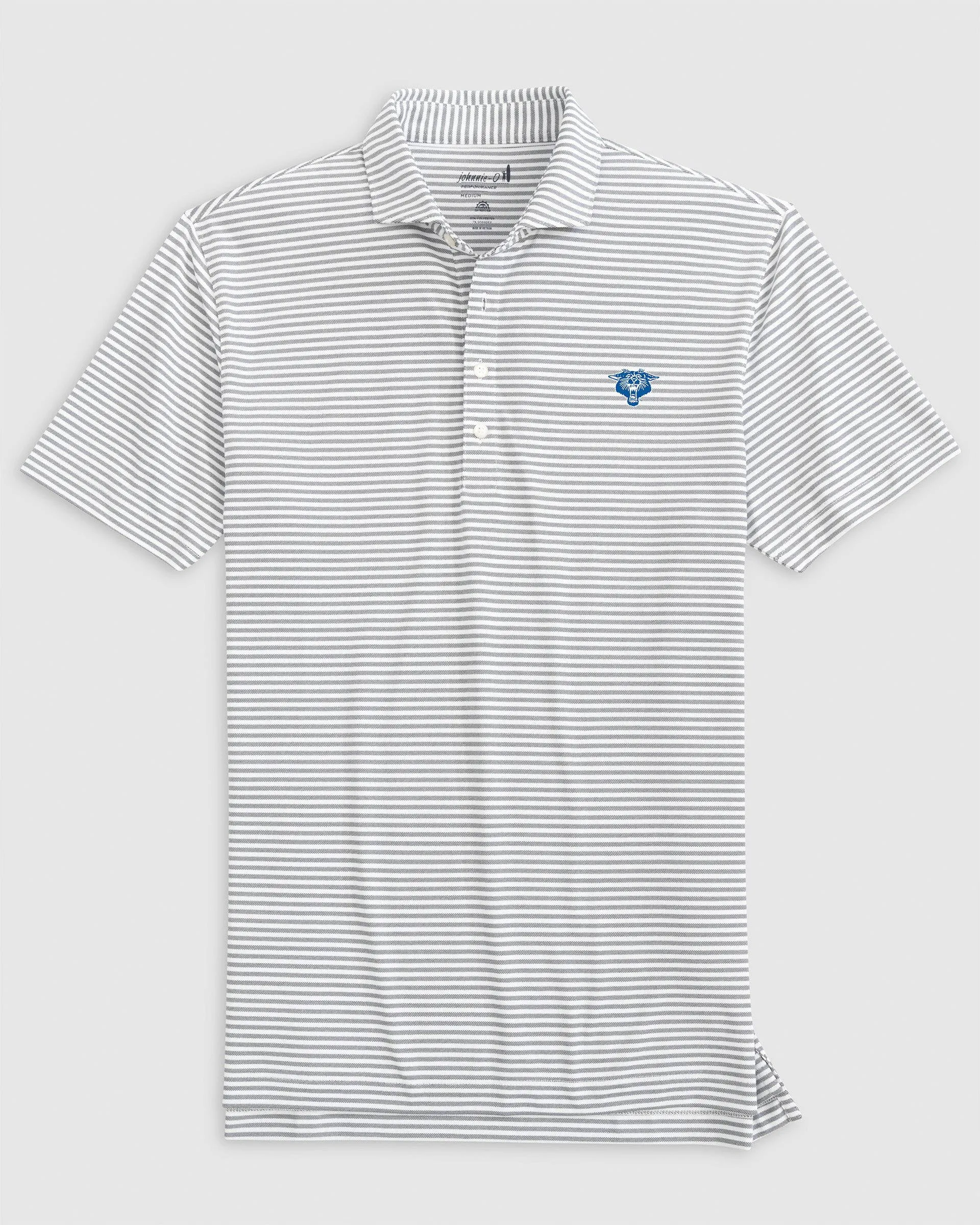 Kentucky Stetsons Striped Performance Mesh Polo - Vintage Logo sold by Johnnie-O