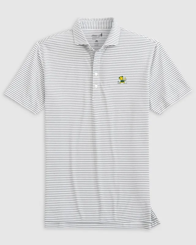 Notre Dame Stetsons Striped Performance Mesh Polo - Vintage Logo sold by Johnnie-O