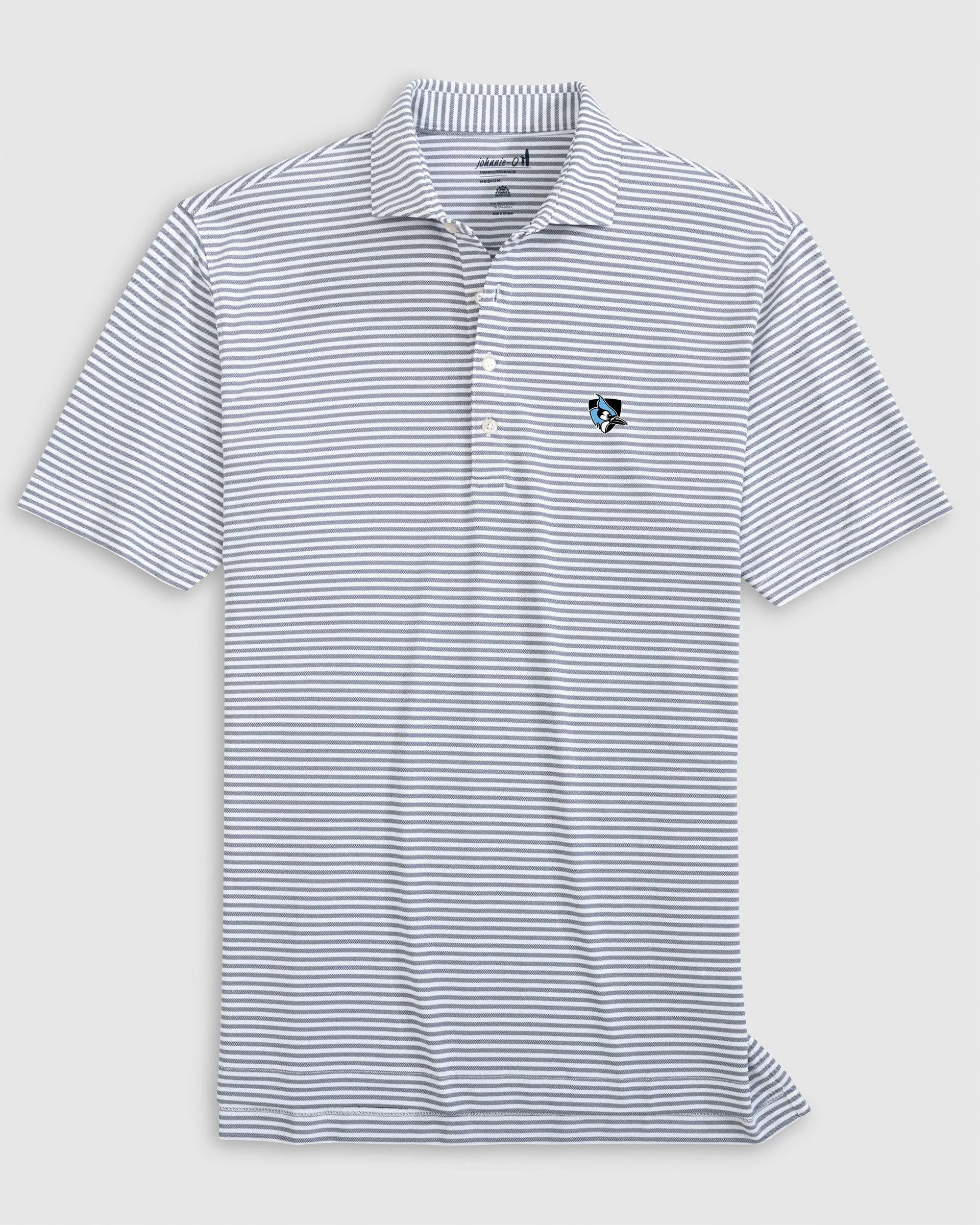 Johns Hopkins Stetsons Striped Performance Mesh Polo- Athletic Logo sold by Johnnie-O product image thumbnail 2