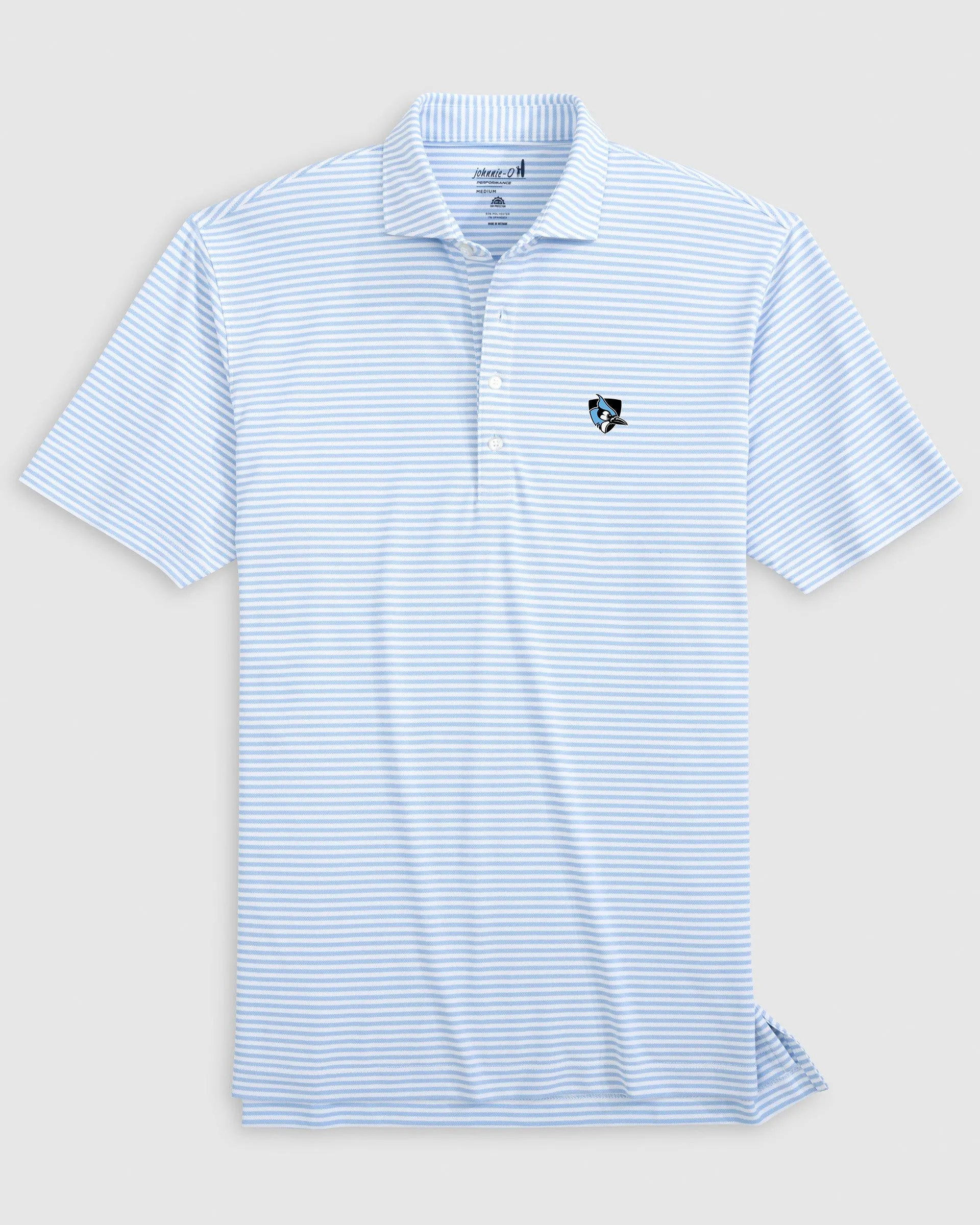 Johns Hopkins Stetsons Striped Performance Mesh Polo- Athletic Logo sold by Johnnie-O product image thumbnail 3