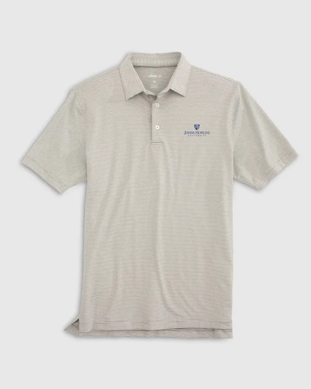 Johns Hopkins Lyndonn Striped Jersey Performance Polo made by Johnnie-O