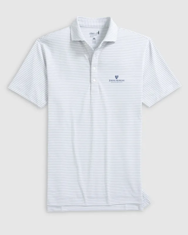 Johns Hopkins Stetsons Striped Performance Mesh Polo sold by Johnnie-O