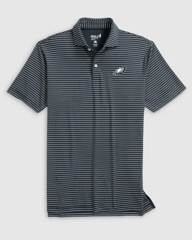 Philadelphia Eagles Beau Striped Performance Jersey Polo sold by Johnnie-O
