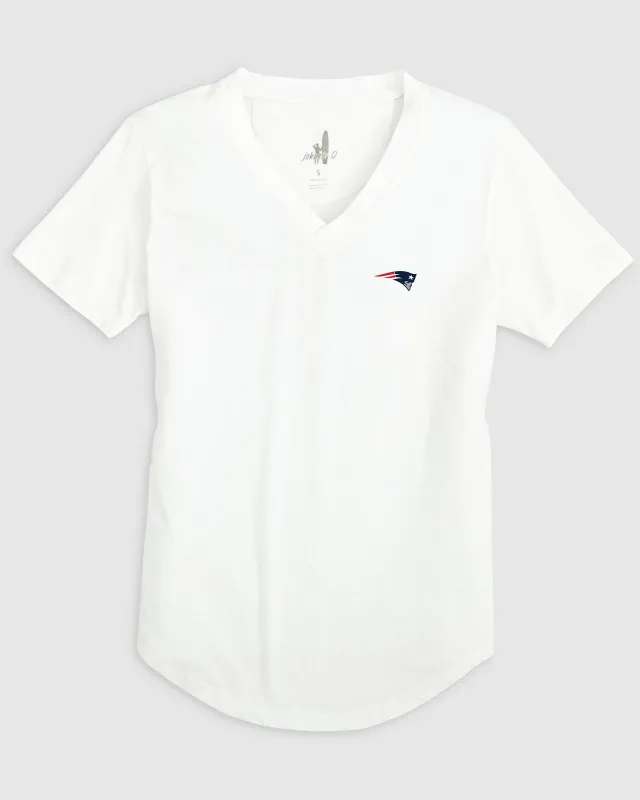 Women's New England Patriots Merediths V-Neck T-Shirt sold by Johnnie-O