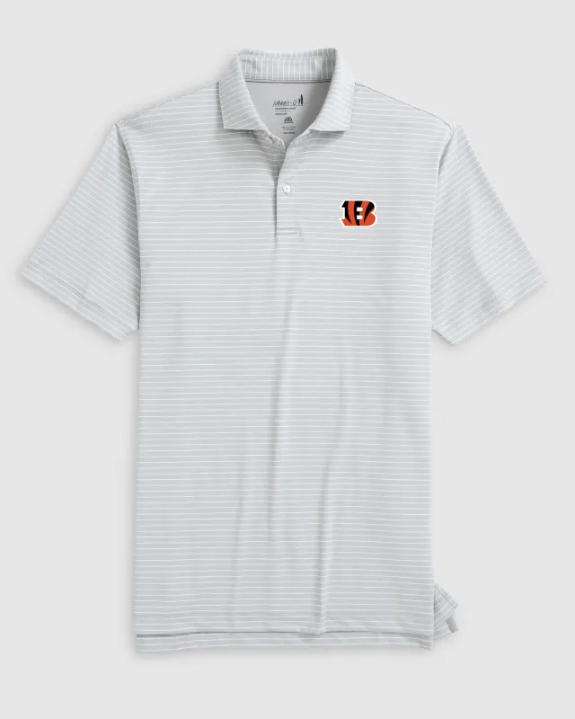 Cincinnati Bengals Beau Striped Performance Jersey Polo sold by Johnnie-O