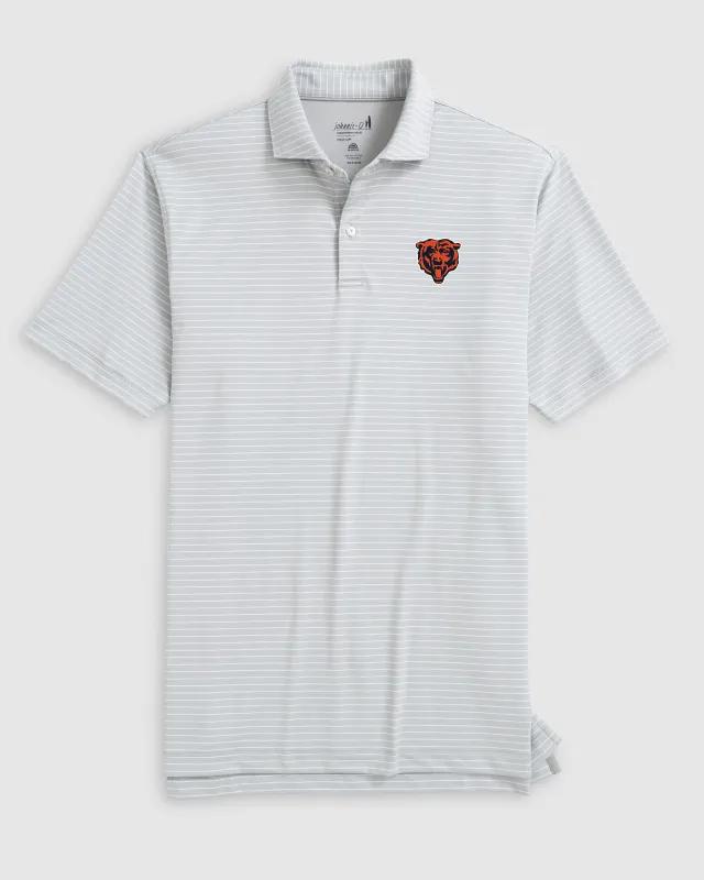 Chicago Bears Beau Striped Performance Jersey Polo sold by Johnnie-O